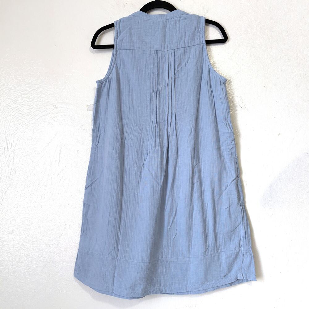 Quince NWT 100% Organic Cotton Gauze Sleeveless Swing Dress Ocean Breeze S - Picture 4 of 15